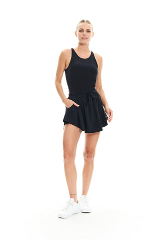 Cindy High Waist Tennis Skirt In Black - EleVen by Venus Williams