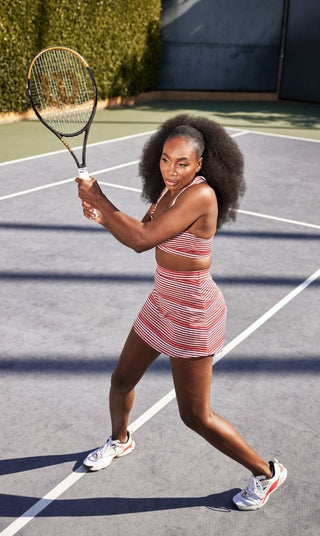 Cute League EleVen Stripe Venus Skirt Williams Tennis - by Coral