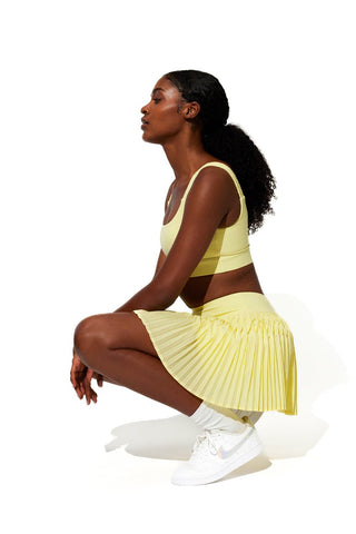 Kudos High-Rise Tennis Skirt In Lemon - EleVen by Venus Williams