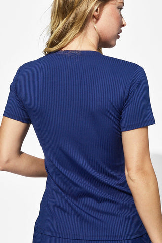 Love To Love Rib Tee In Admiral Navy - EleVen by Venus Williams