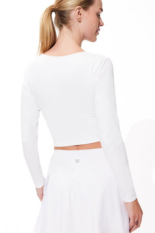 Power Long Sleeve Tennis Top In White - EleVen by Venus Williams